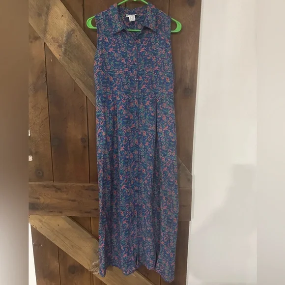 April Cornell Blue Floral Dress - Picture 1 of 3